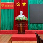 Hoa sen cao su giả trang trí bục tượng bác KT 70x50cm Hoa sen cao su giả trang trí bục tượng bác KT 70x50cm